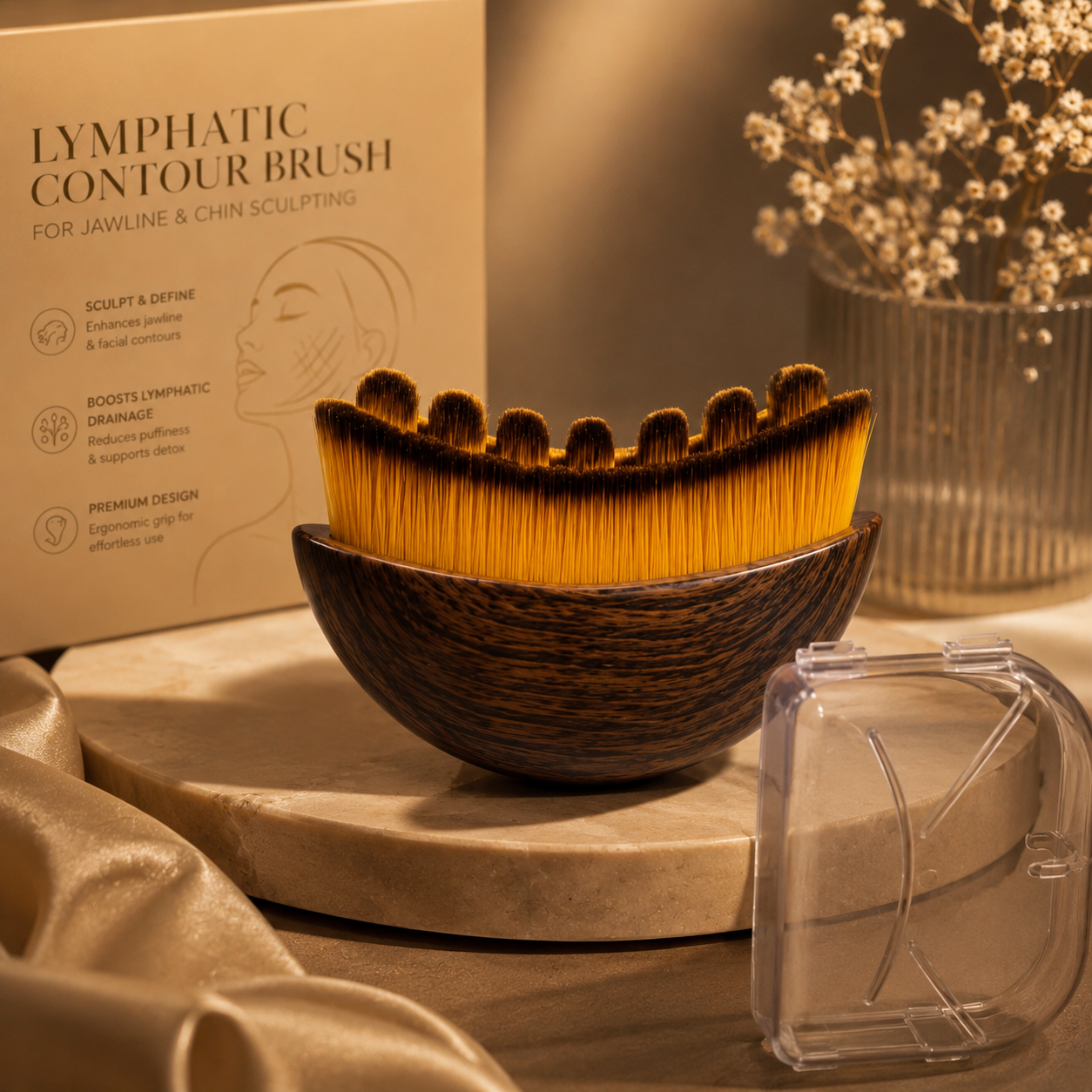 Lymphatic Contour Brush for Jawline & Chin Sculpting
